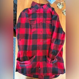 Burnside Red and Black Flannel Shirt